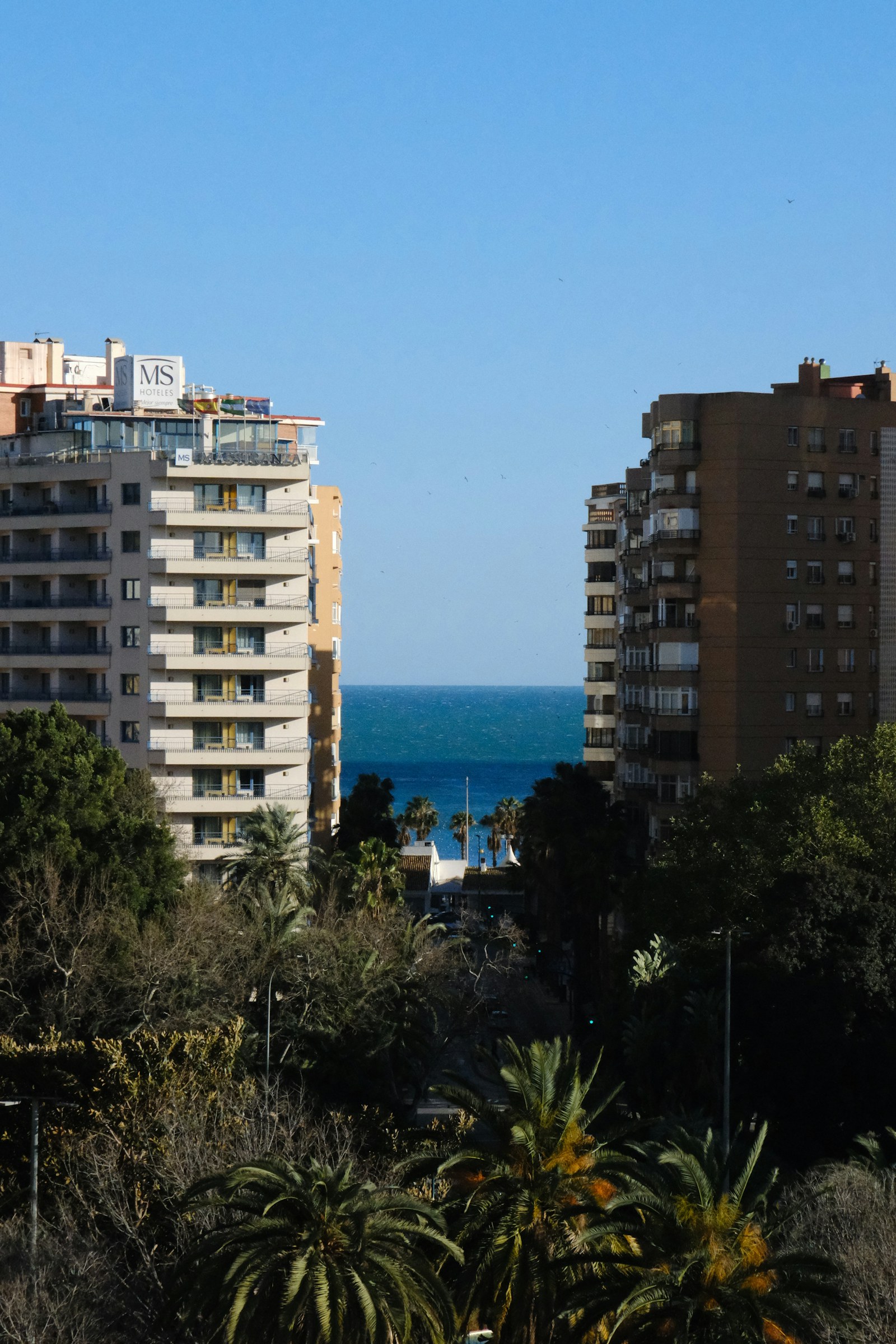 Residential buildings and sea views in Málaga